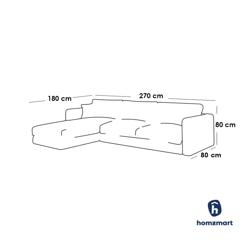 ملاذ هاوس أريكة على شكل حرف L مصنوعة من الخشب الطبيعي وقماش الكتان - رمادي فاتح - Image 2